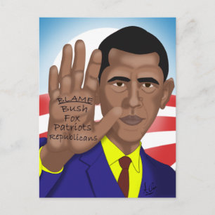 Postal Obama intercambia en Teleprompter