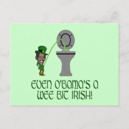 Postal Obama irlandés gracioso