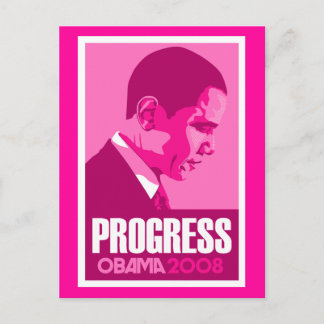 Postal Obama - La Postcarta rosada oscura del progreso