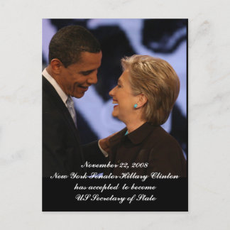 Postal Obama - La toma de mando de Clinton sigue en pie