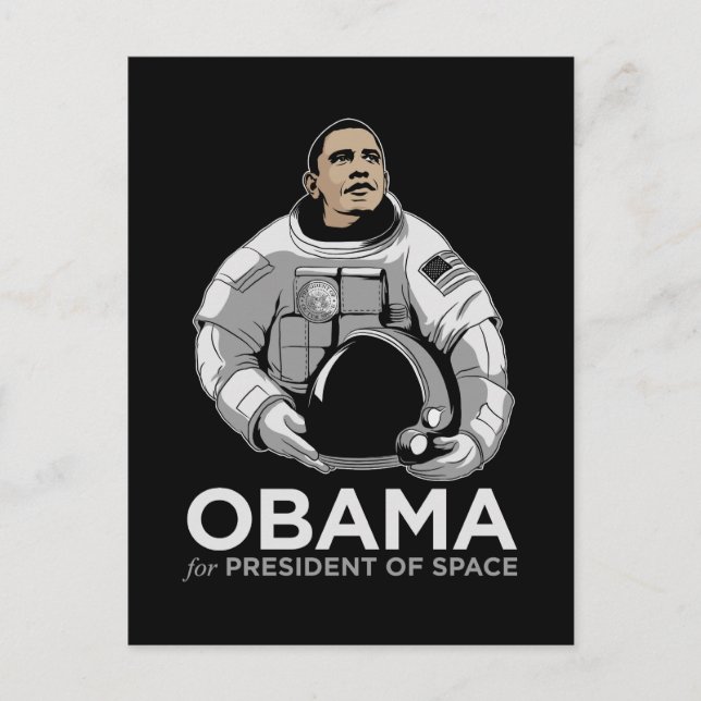 Postal Obama por el Presidente del Espacio (Anverso)