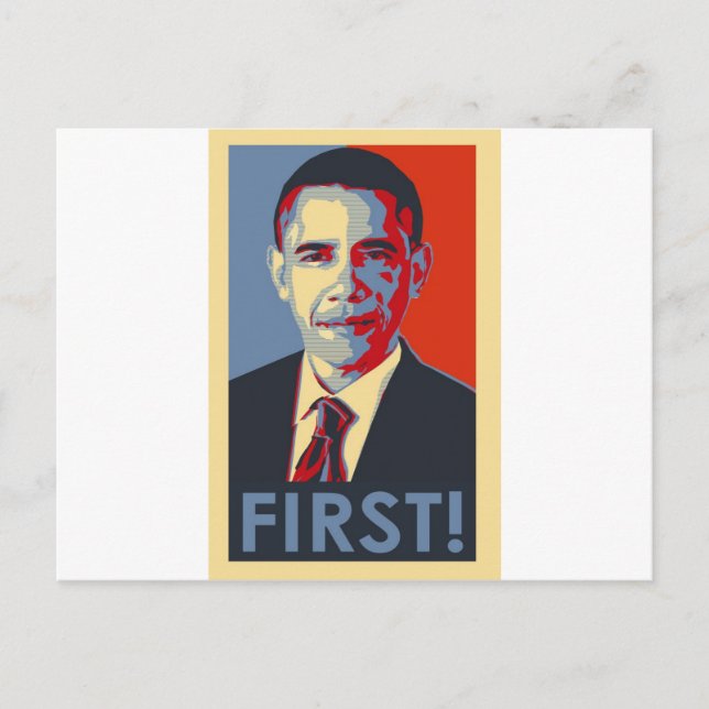 Postal Obama "¡PRIMERO!" (Anverso)