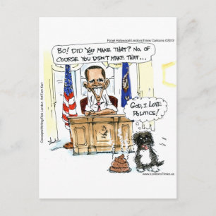 Postal Obama y Bo regalos satíricos de Personalizado Tees