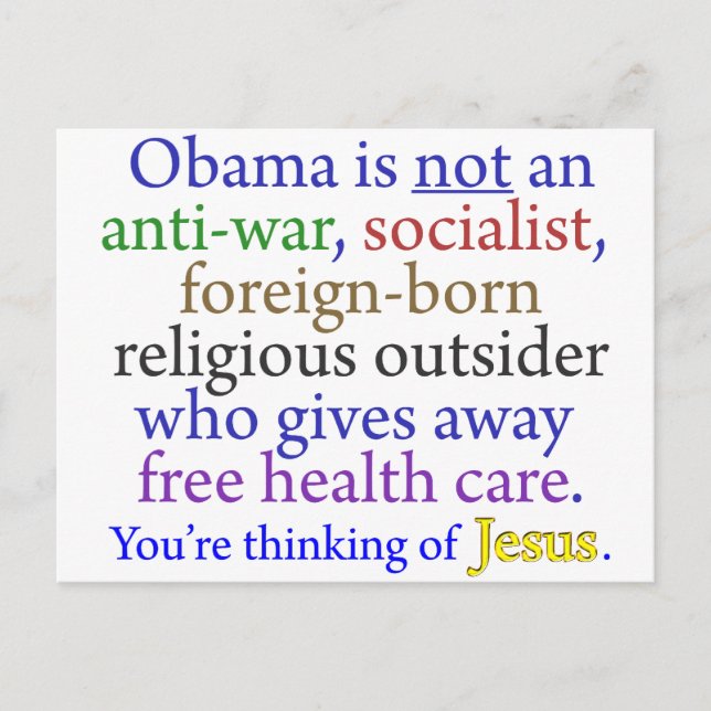 Postal Obama y Jesús (Anverso)