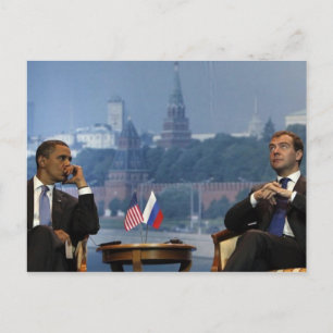 Postal Obama y Medvedev