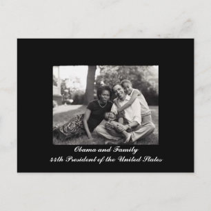 Postal Obama y su familia 44° presidente de Estados Unido