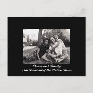 Postal Obama y su familia 44° presidente de Estados Unido