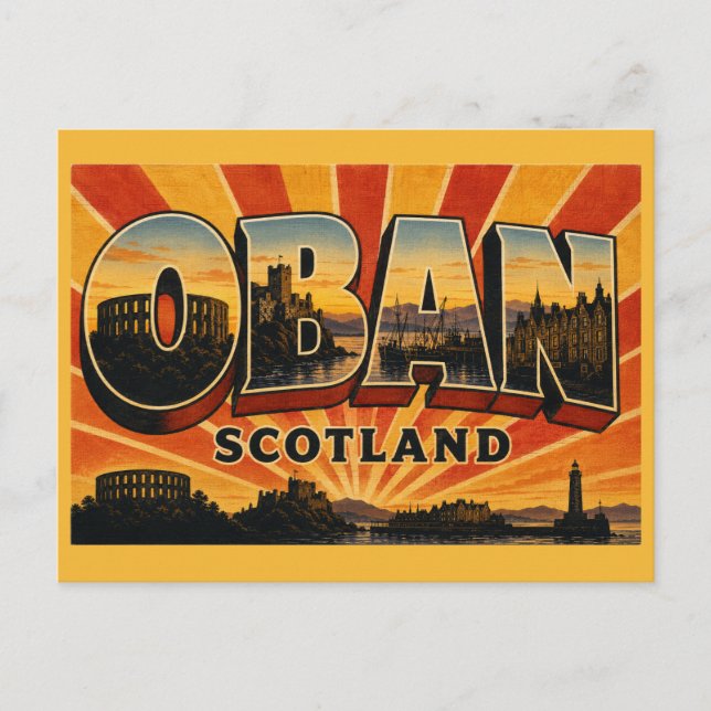 Postal Oban Escocia Torre de McCaig (Anverso)