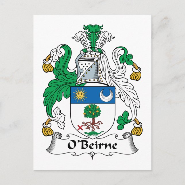 Postal O'Beirne Family Crest (Anverso)
