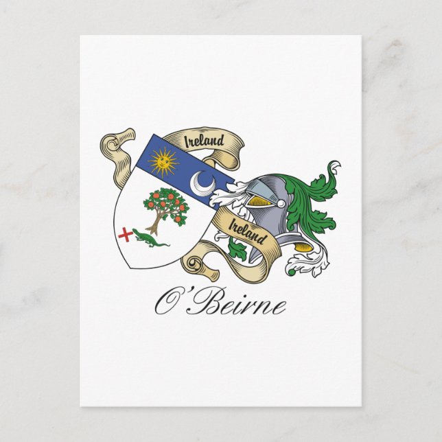 Postal O'Beirne Family Crest (Anverso)