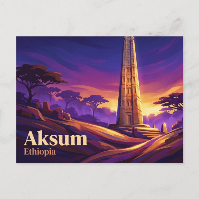 Postal Obelisco de Axum Etiopía (Anverso)
