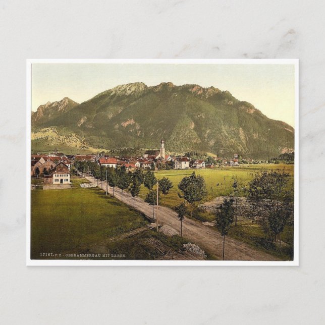 Postal Oberammergau con Laber, Alta Baviera, Alemania mam (Anverso)