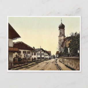 Postal Oberammergau, vista general, Alta Baviera, alemán