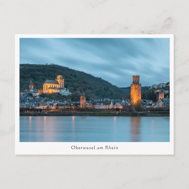 Postal Oberwesel am Rhein, Alemania (Anverso)
