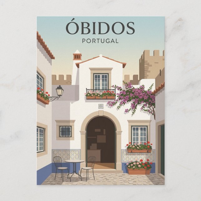 Postal Óbidos Portugal (Anverso)