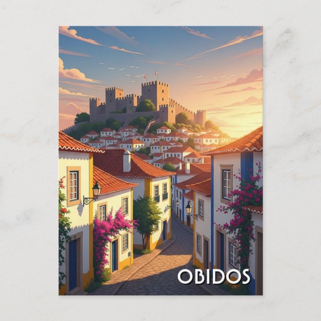 Postal Óbidos Viajes Portugal (Anverso)
