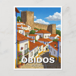 Postal Óbidos Viajes Portugal
