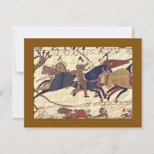 Postal Obispo rallando en el ejército de Duke William