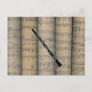 Postal Oboe ~ Rolling Sheet Music Background ~ Musical