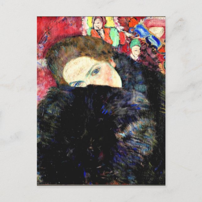 Postal Obra artística de Gustav Klimt, Lady with a Muff (Anverso)