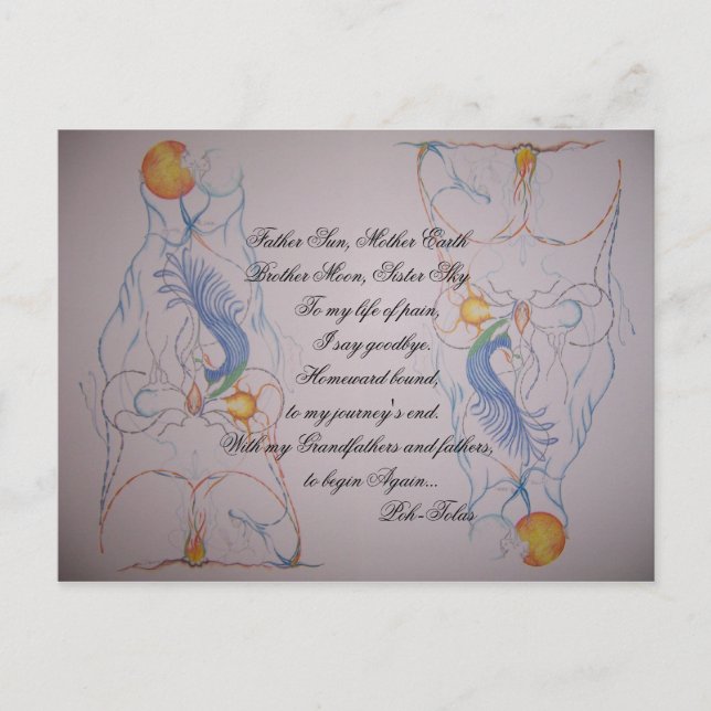 Postal obra de arte 046, Padre Sol, Madre TierraHermano M (Anverso)