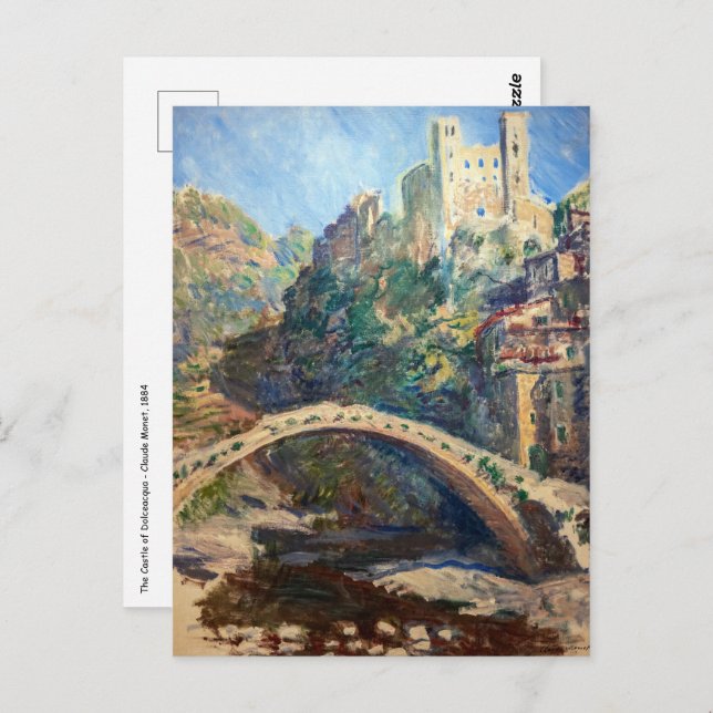 Postal Obra de arte de Claude Monet - El castillo de Dolc (Anverso / Reverso)