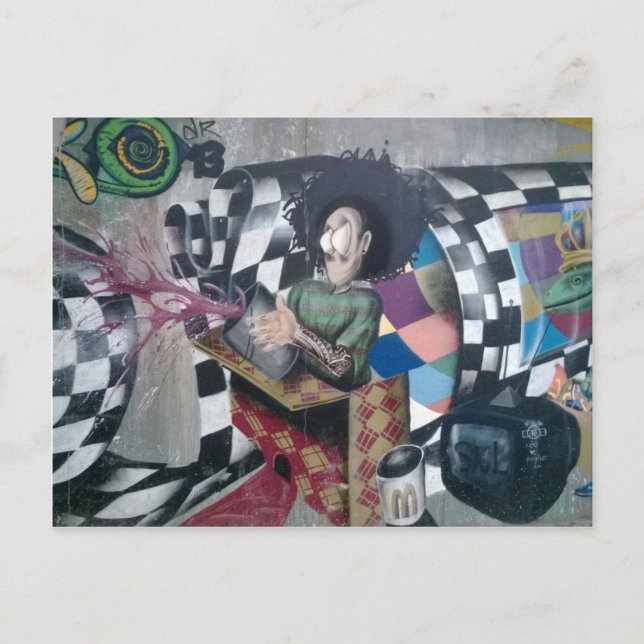 Postal Obra de arte de grafiti abstracto (Anverso)