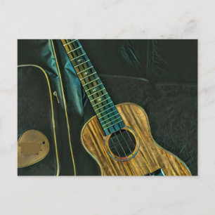 Postal obra de arte de guitarrista de rock vintage
