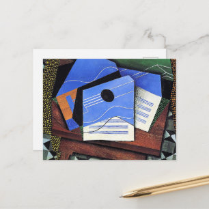 Postal Obra de arte de Juan Gris, Guitarra en una mesa,