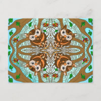 Obra de arte de la lechuza de mano Mandala