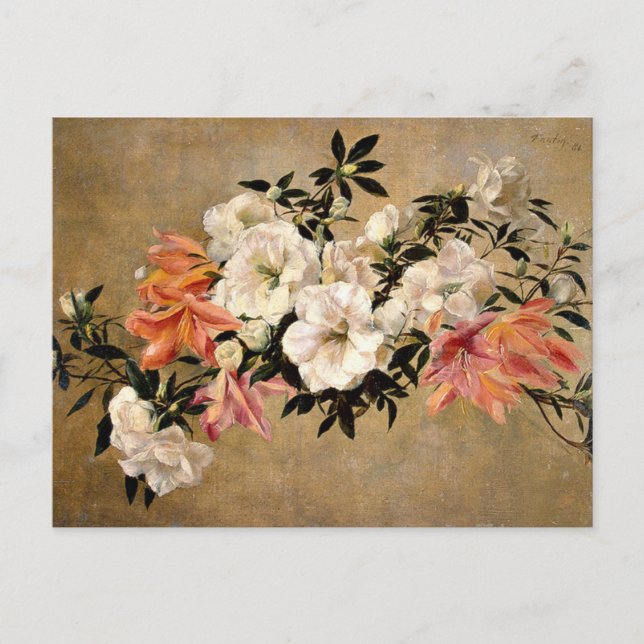 Postal Obra de arte de Petunias - Henri Fantin-Latour (Anverso)