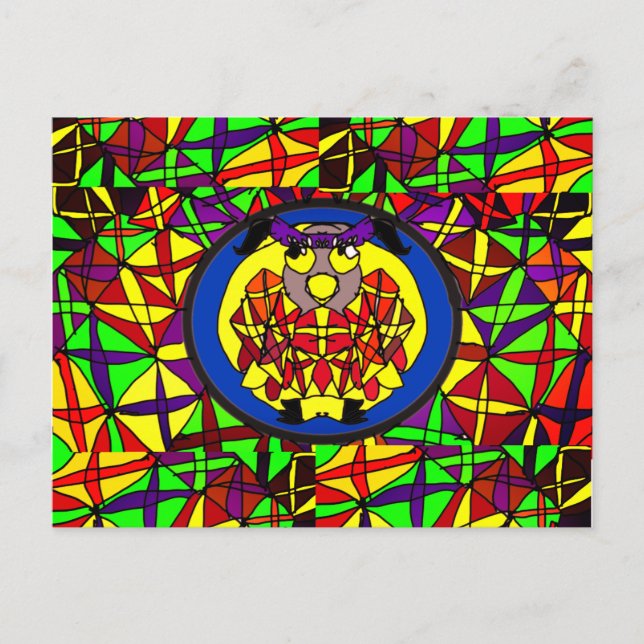 Postal Obra de arte estilo búho (Anverso)