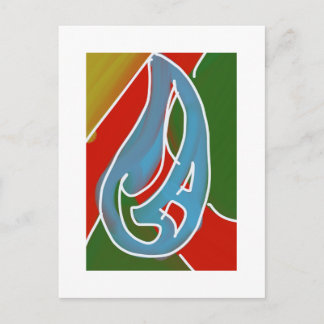Postal Obra de arte maorí abstracto contemporáneo 2 por R