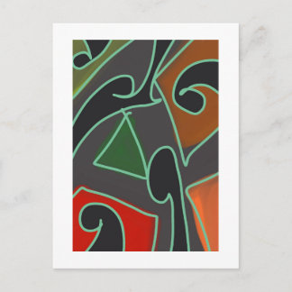 Postal Obra de arte maorí abstracto contemporáneo 3 por R