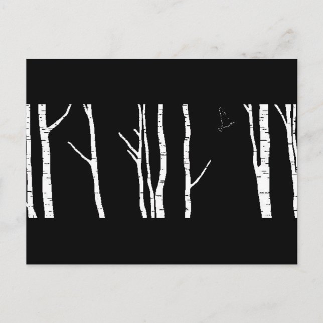 Postal Obra de arte original de aves y aves de plata (Anverso)