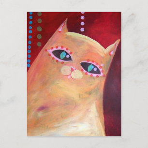Postal Obra de arte original "Meow and Forever"