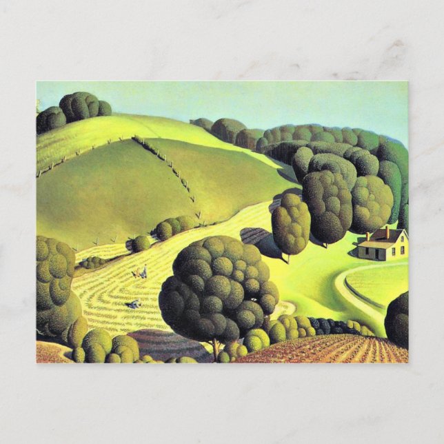 Postal Obra de Grant Wood, Young Corn (Anverso)