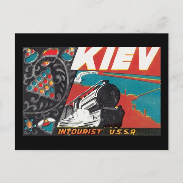 Postal Obra de Kiev-Vintage Travel Poster (Anverso)