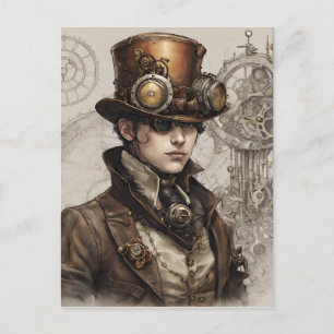 Postal Obra de Steampunk Victorian Gentleman