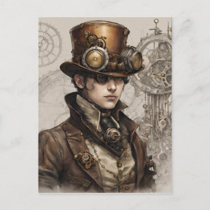 Postal Obra de Steampunk Victorian Gentleman