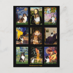 Postal Obra maestra compuesta de Shetland Sheepdog