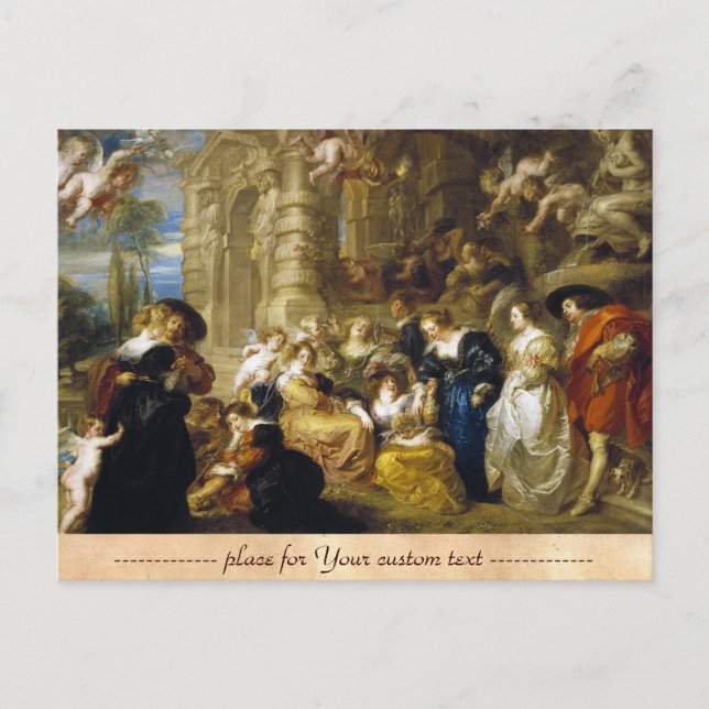 Postal Obra maestra del Jardín del Amor Peter Paul Rubens (Anverso)