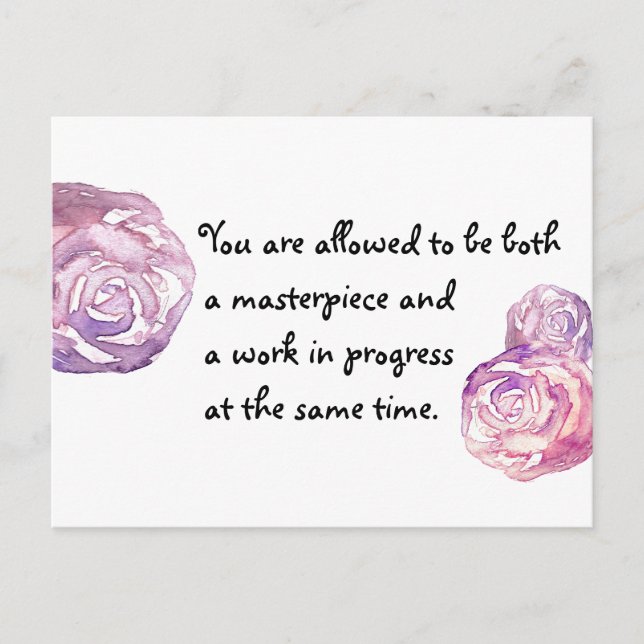 Postal Obra maestra y trabajo en curso (Anverso)