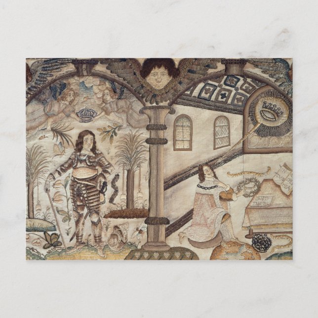 Postal Obra que representa a Carlos I y Carlos II (Anverso)