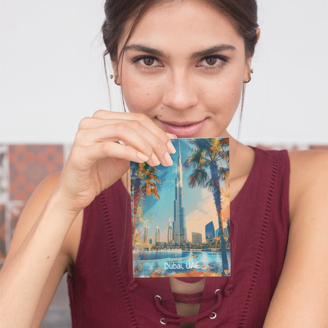 Postal Obras de arte de Burj Khalifa de los Emiratos Árab (beautiful dubai uae burj postcard)