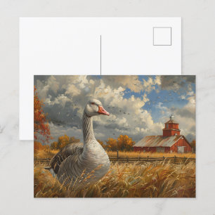 Postal Obras de arte de la granja Gray Goose