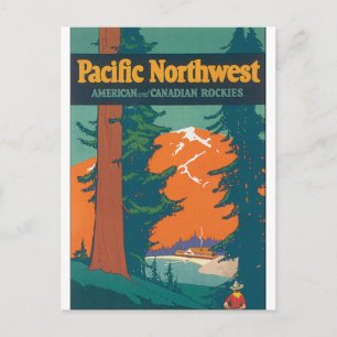 Postal Obras de arte del Poster de viajes del Noroeste de