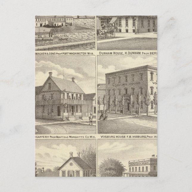 Postal Obras de hierro, hoteles y residencias en Port Was (Anverso)