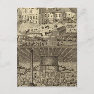 Postal Obras de vidrio de JH Hobbs y Brockunier