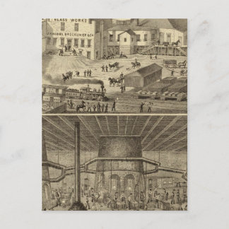 Postal Obras de vidrio de JH Hobbs y Brockunier